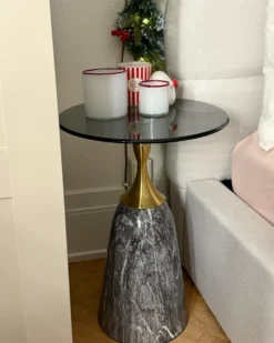 Bord CARTER Hærdet glas Grå marmor