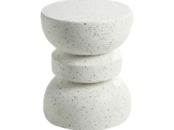 Bord FALIRO 37 cm 37 cm Terrazzo effekt Hvid terrazzo