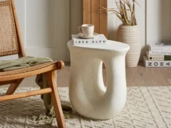 Bord IDRO 42 cm 28 cm Terrazzo effekt Hvid terrazzo