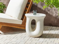 Bord IDRO 42 cm 28 cm Terrazzo effekt Hvid terrazzo