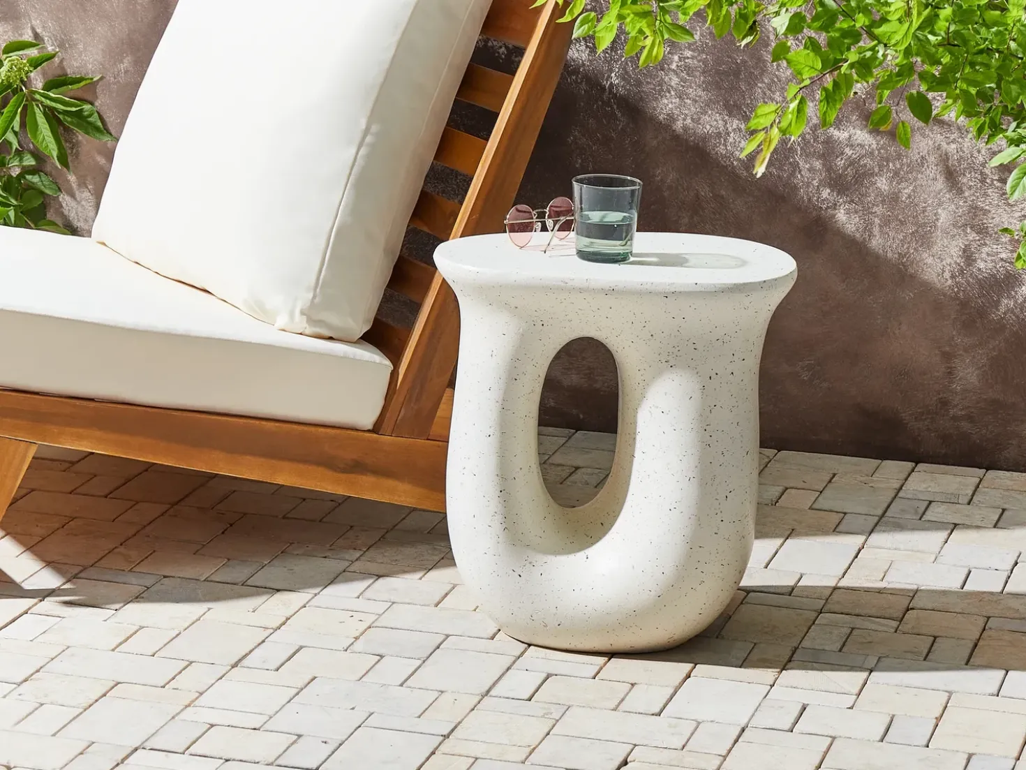 Bord IDRO 42 cm 28 cm Terrazzo effekt Hvid terrazzo