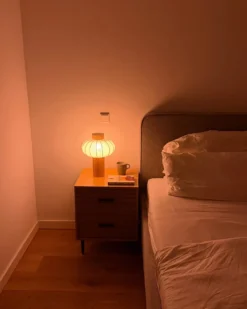 Bordlampe ABENS Træ Lysebrun