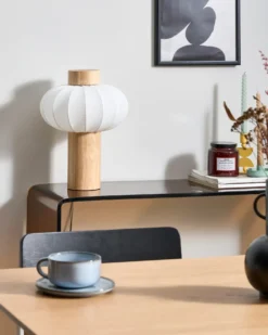 Bordlampe ABENS Træ Lysebrun