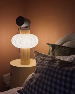 Bordlampe ABENS Træ Lysebrun