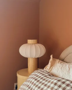 Bordlampe ABENS Træ Lysebrun