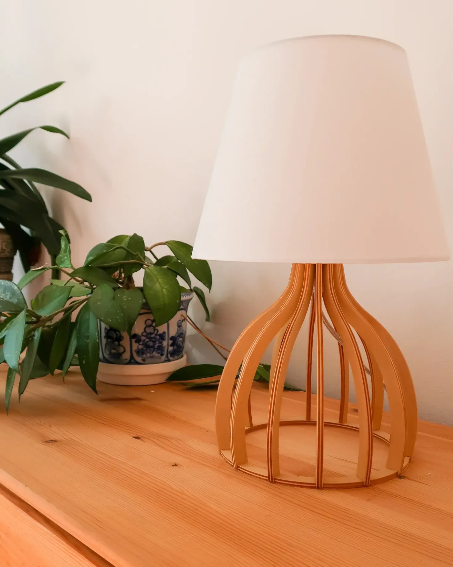 Bordlampe AGUEDA Brun/hvid