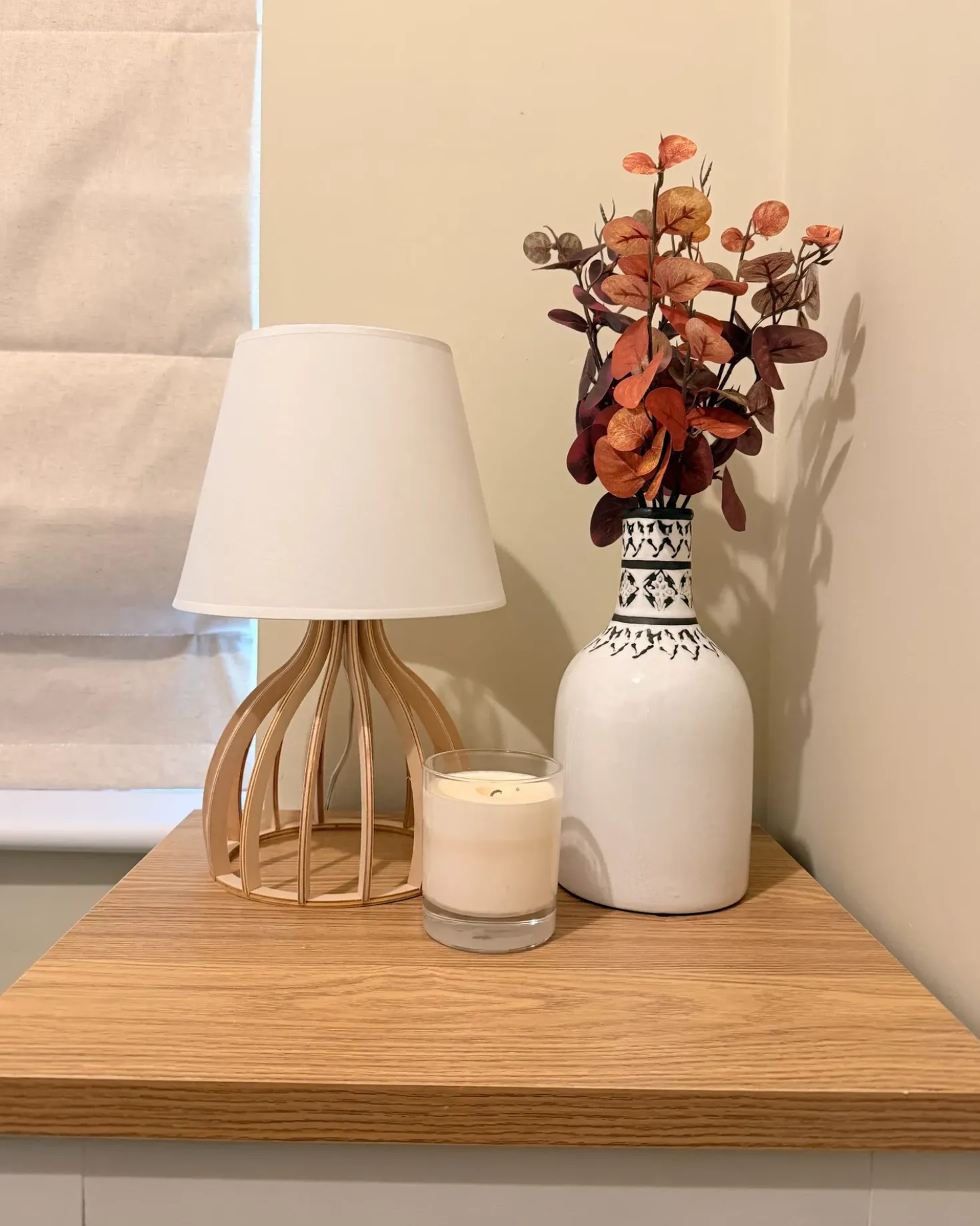 Bordlampe AGUEDA Brun/hvid