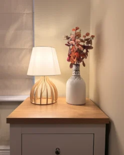 Bordlampe AGUEDA Brun/hvid