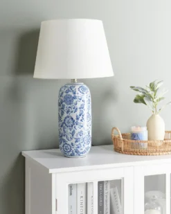 Bordlampe AIBONITO Porcelæn Hvid/blå