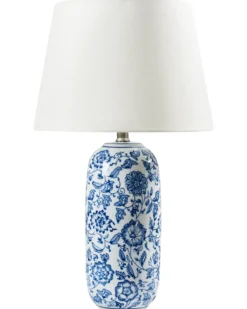Bordlampe AIBONITO Porcelæn Hvid/blå