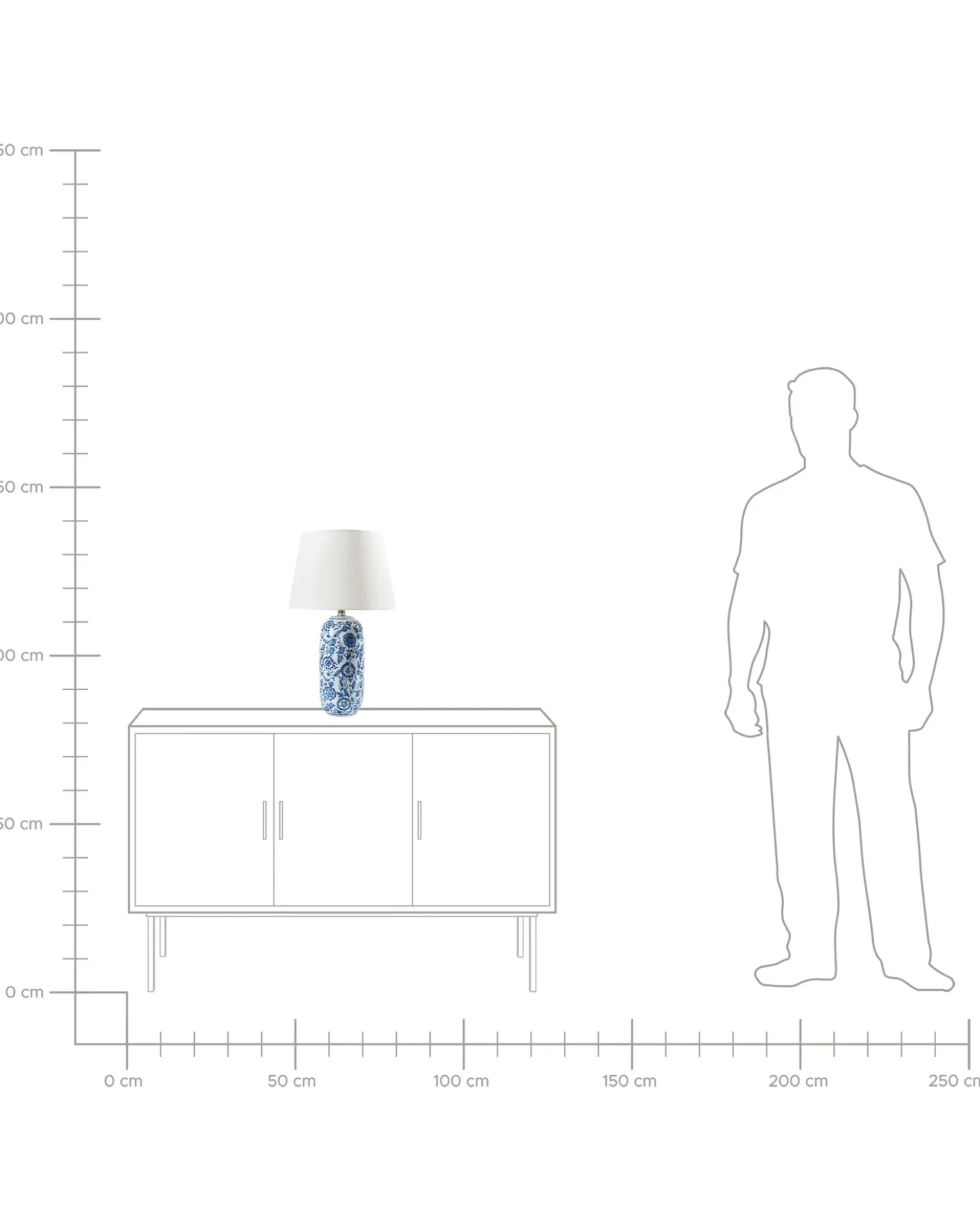 Bordlampe AIBONITO Porcelæn Hvid/blå