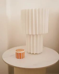 Bordlampe ALFEIOS Hør Hvid