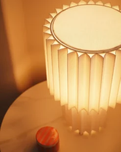 Bordlampe ALFEIOS Hør Hvid