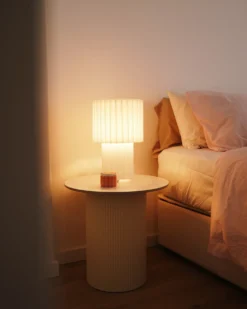 Bordlampe ALFEIOS Hør Hvid