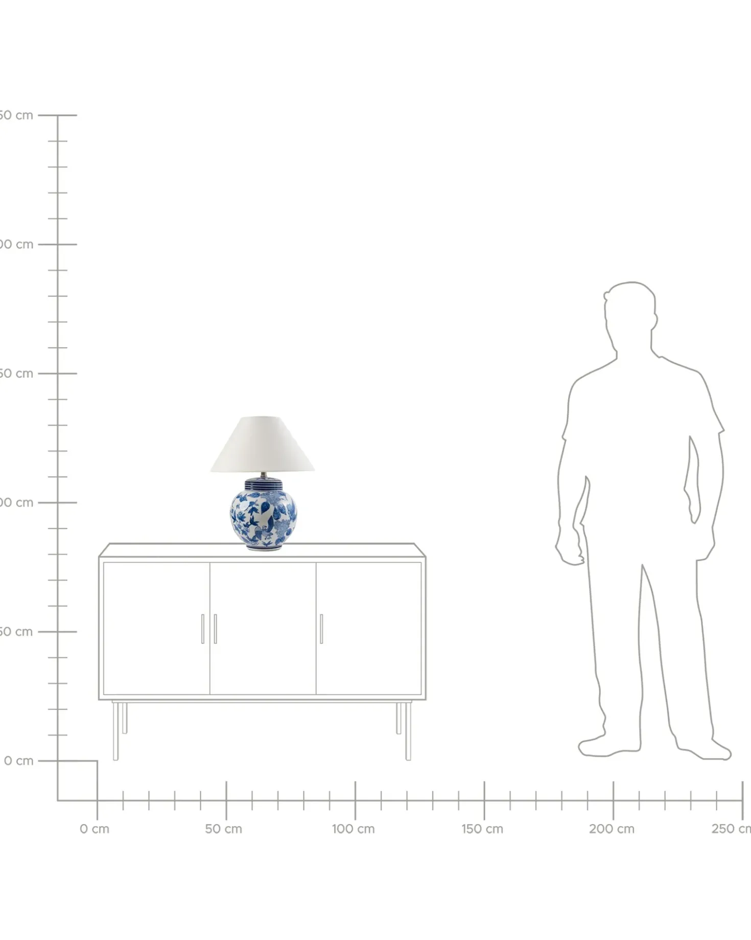 Bordlampe ARUNCA Porcelæn Hvid/blå