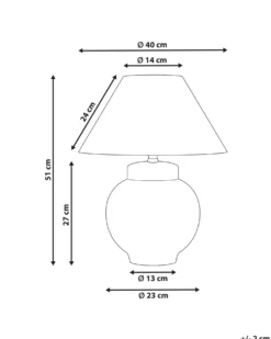 Bordlampe ARUNCA Porcelæn Hvid/blå