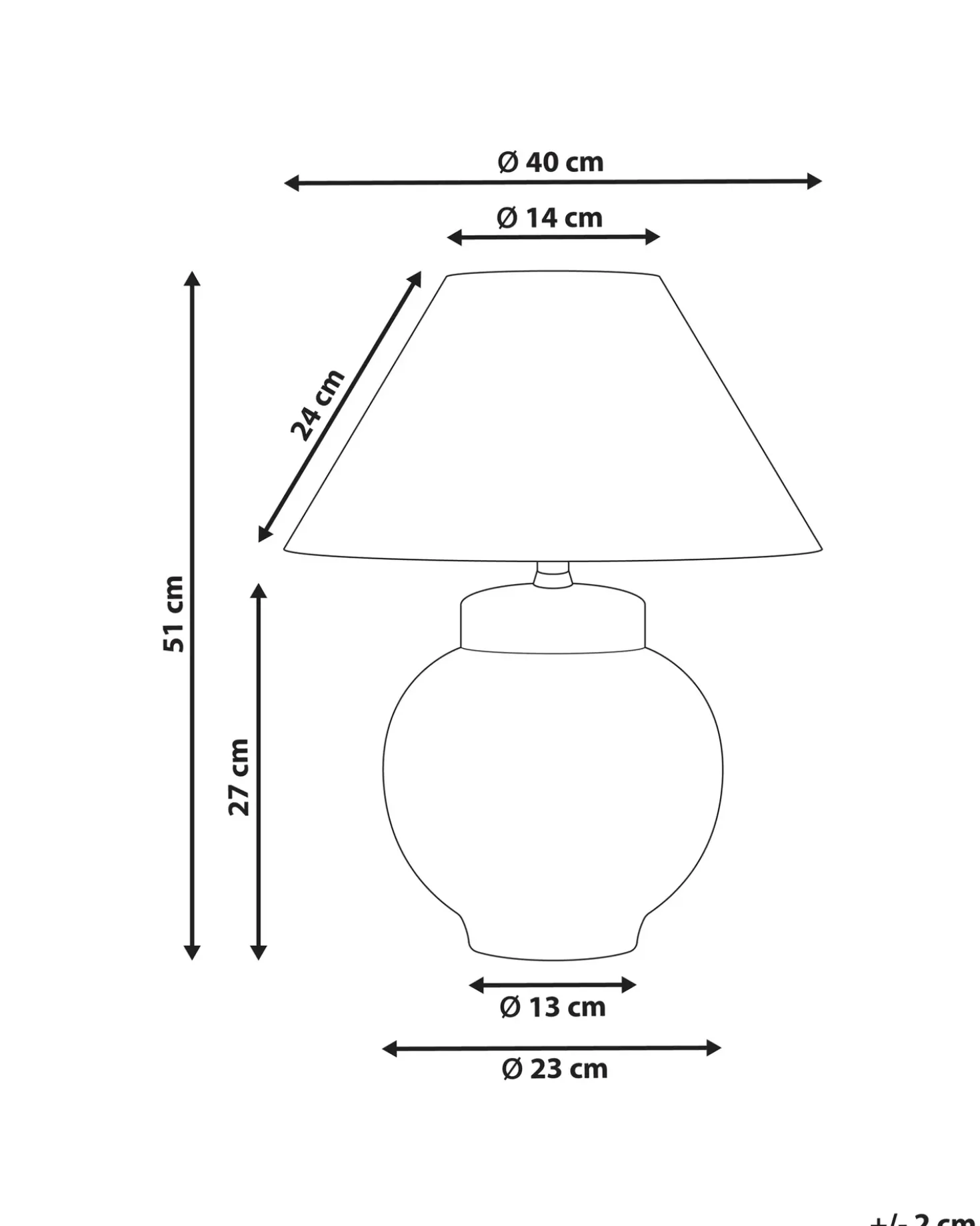 Bordlampe ARUNCA Porcelæn Hvid/blå