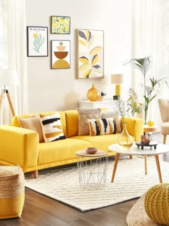 Bordlampe BALONNE Keramik Gul