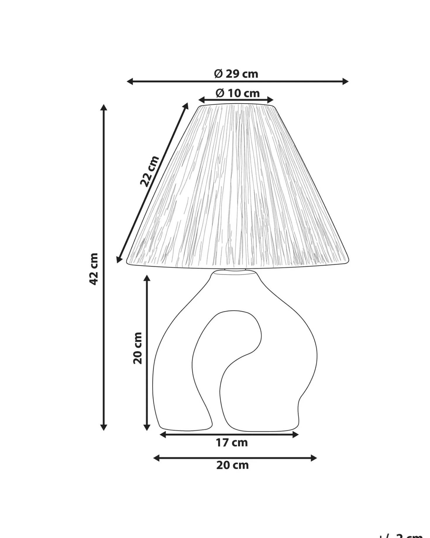 Bordlampe BARBAS Keramik Naturlig