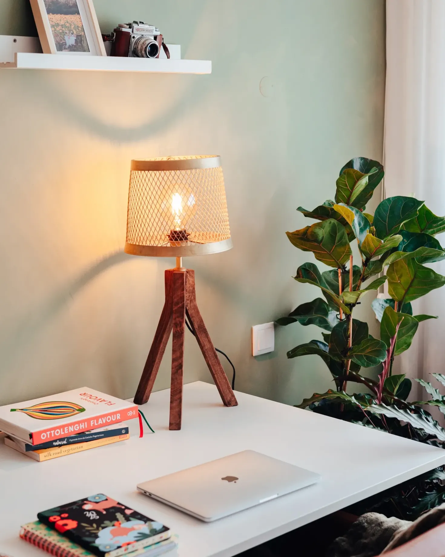Bordlampe BEKI Mangotræ Brun
