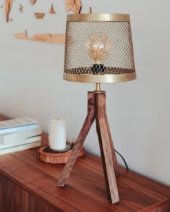 Bordlampe BEKI Mangotræ Brun