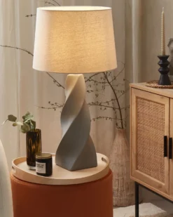 Bordlampe BELAYA Keramik Grå