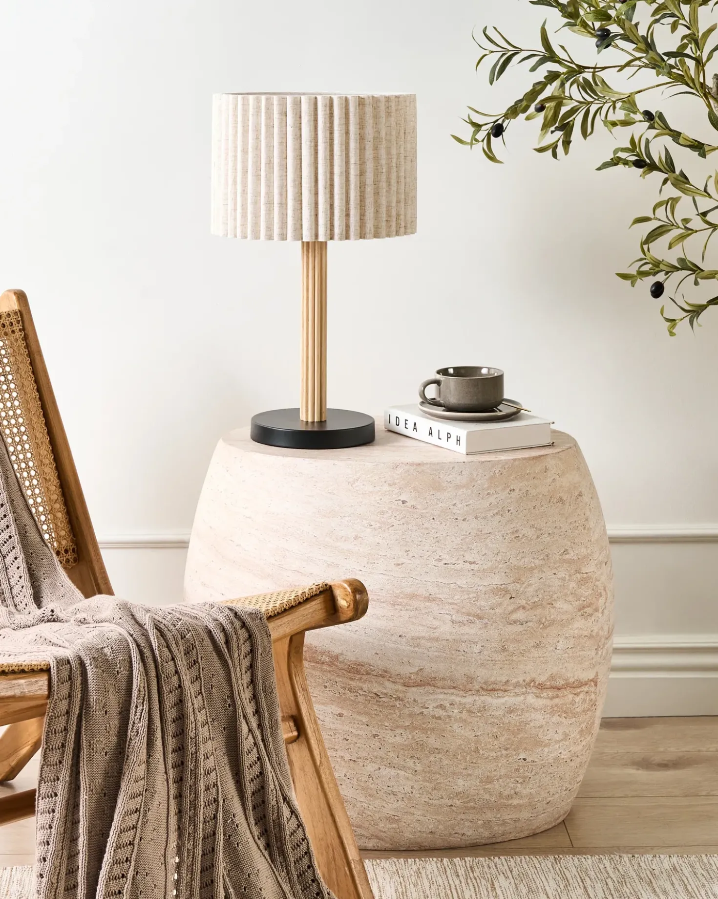 Bordlampe BELESSA Hør Lys Beige