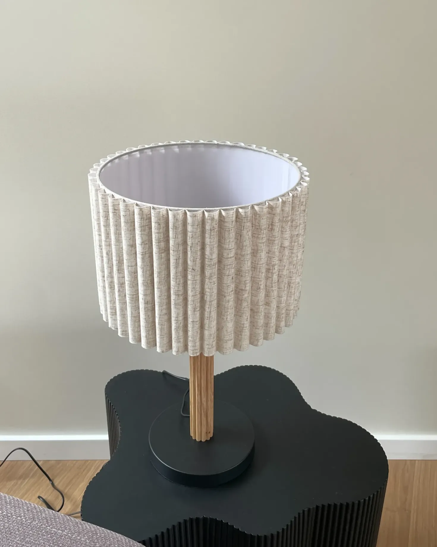 Bordlampe BELESSA Hør Lys Beige