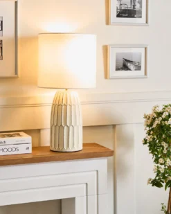 Bordlampe BELIHUL Keramik Cremehvid