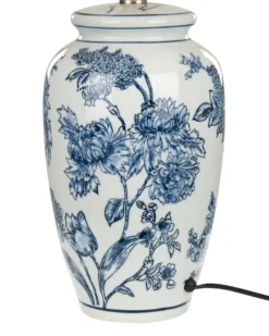 Bordlampe BELUSO Porcelæn Hvid/blå