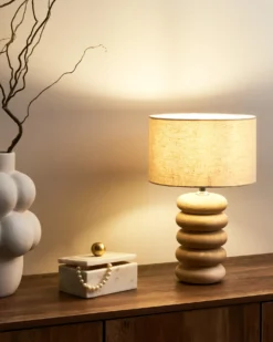 Bordlampe BETWA Mangotræ Lysebrun