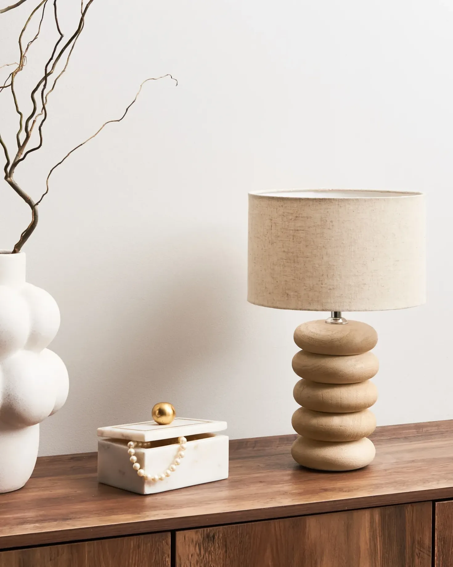 Bordlampe BETWA Mangotræ Lysebrun