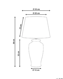 Bordlampe BIJELA Porcelæn Hvid/blå