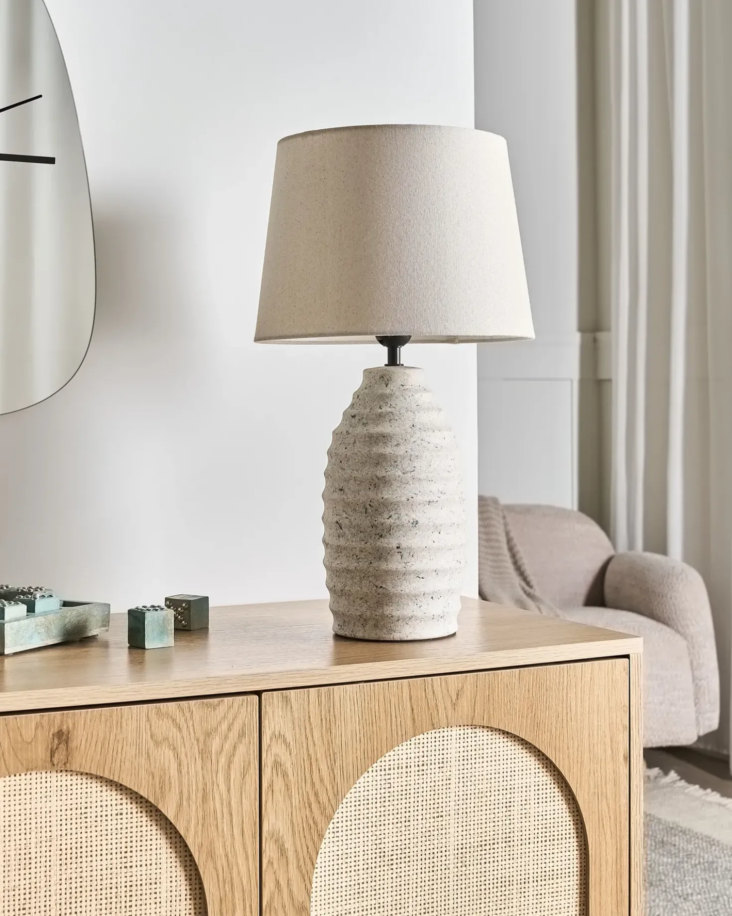 Bordlampe BILLY Keramik Cremehvid