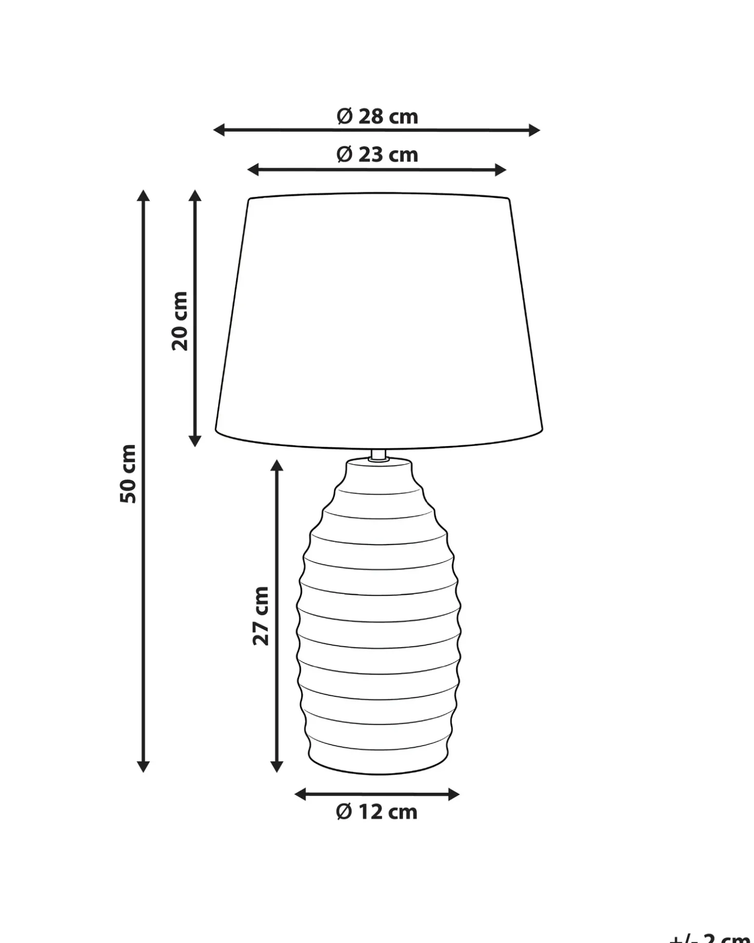 Bordlampe BILLY Keramik Cremehvid