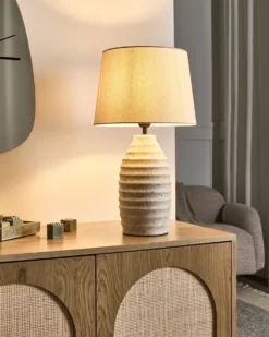 Bordlampe BILLY Keramik Cremehvid