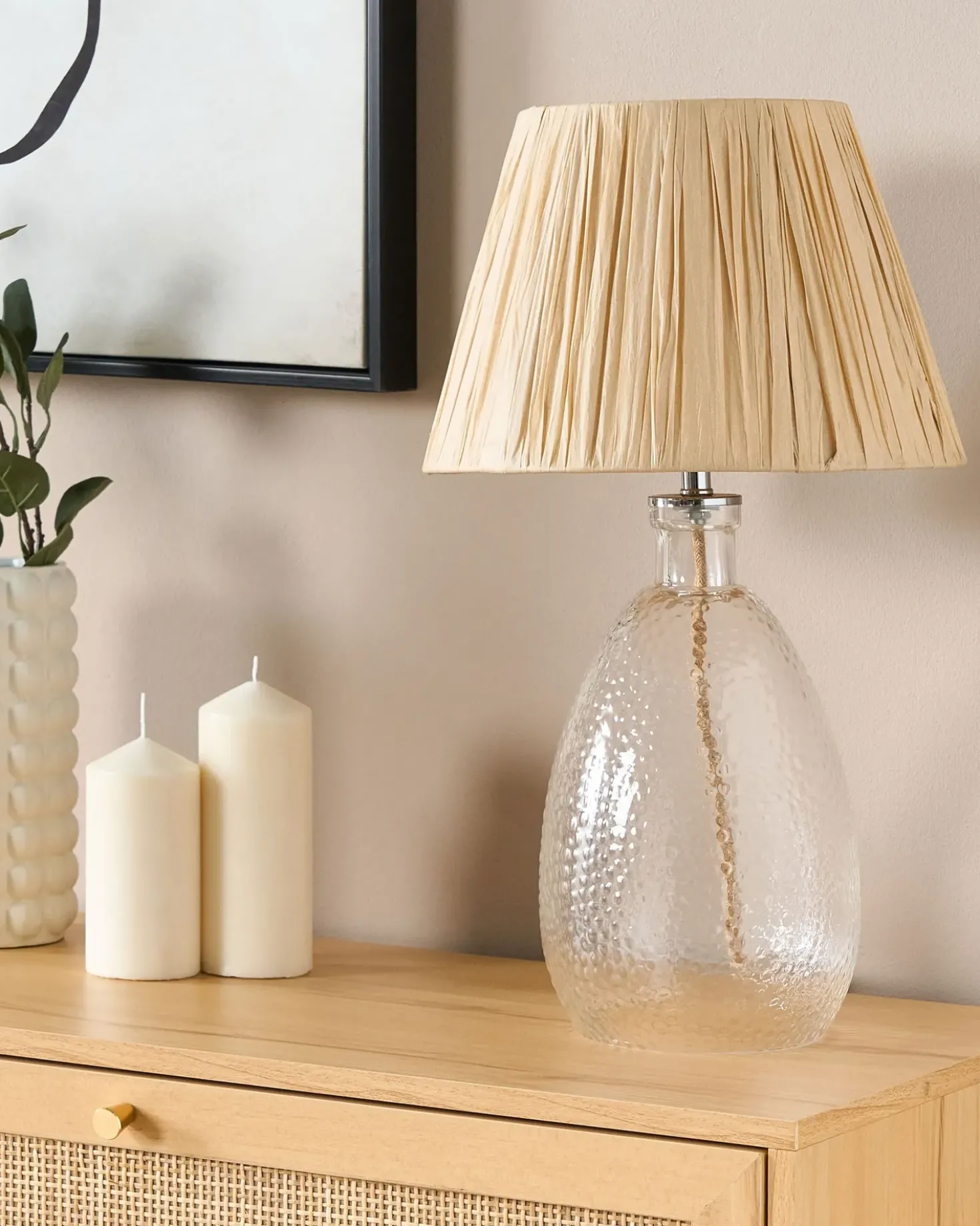 Bordlampe BLANCO Glas Naturlig