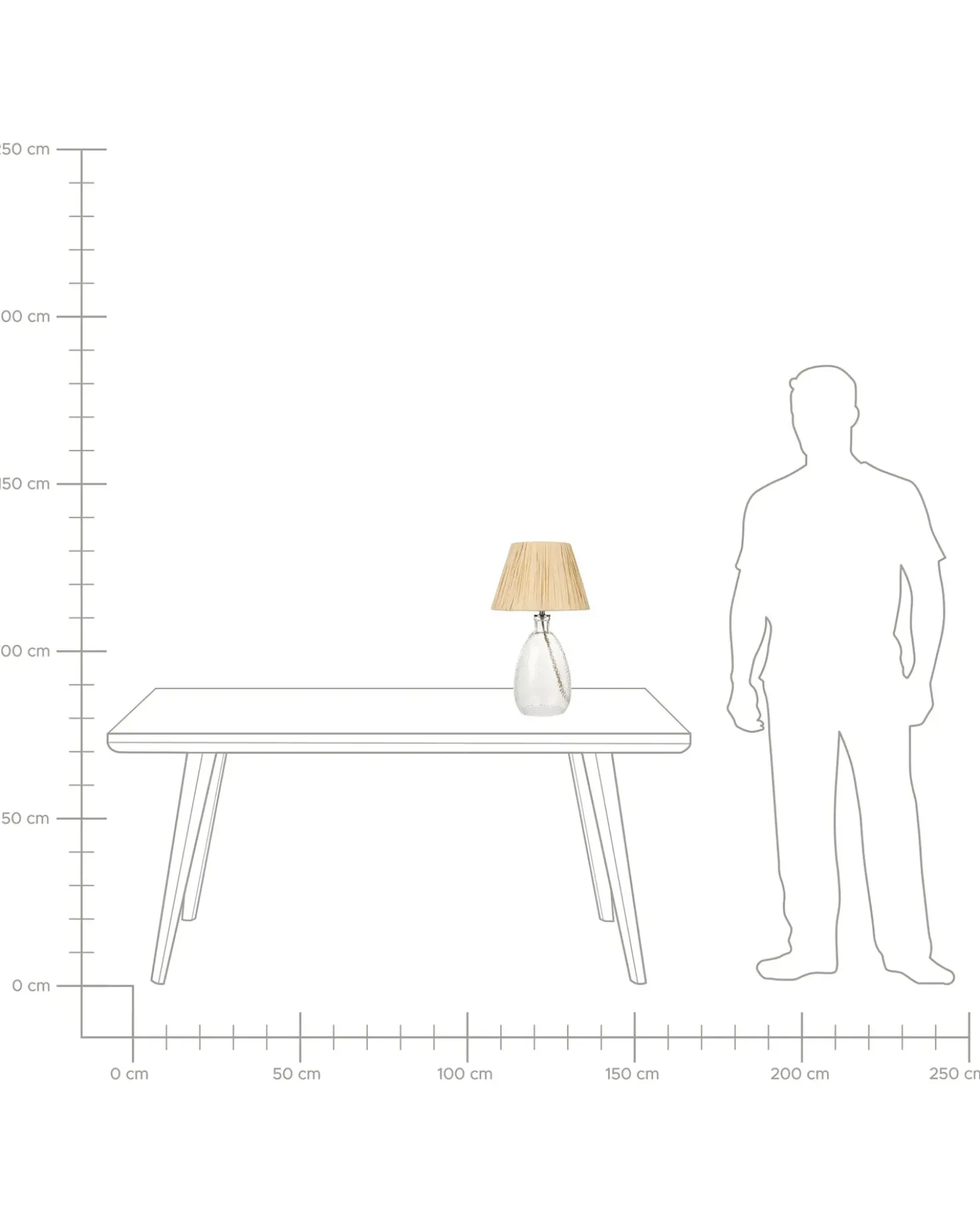 Bordlampe BLANCO Glas Naturlig