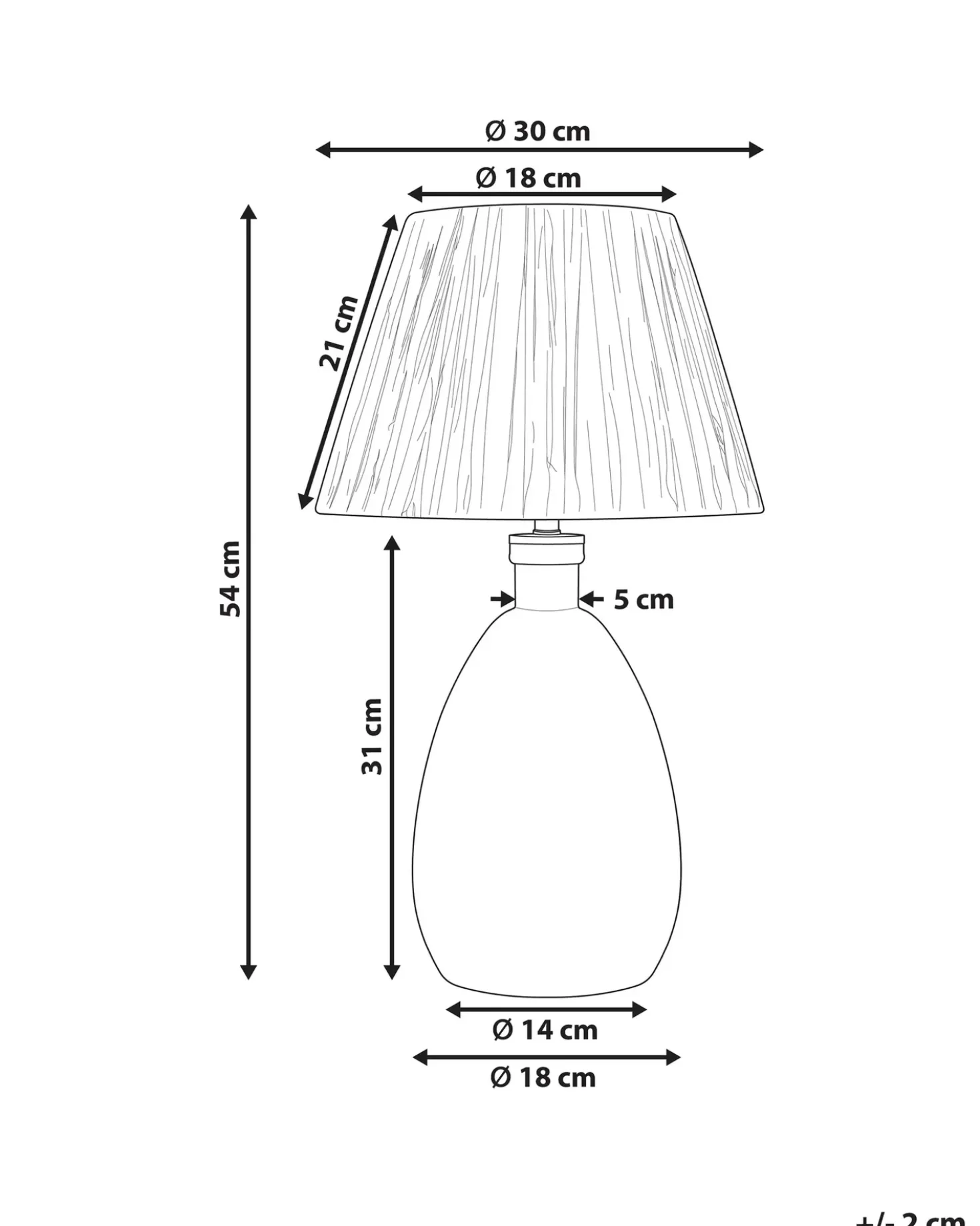 Bordlampe BLANCO Glas Naturlig