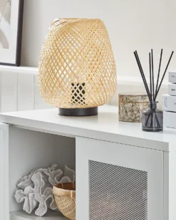 Bordlampe BOMU Bambus Lysebrun