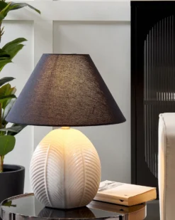 Bordlampe CADENA Keramik Beige