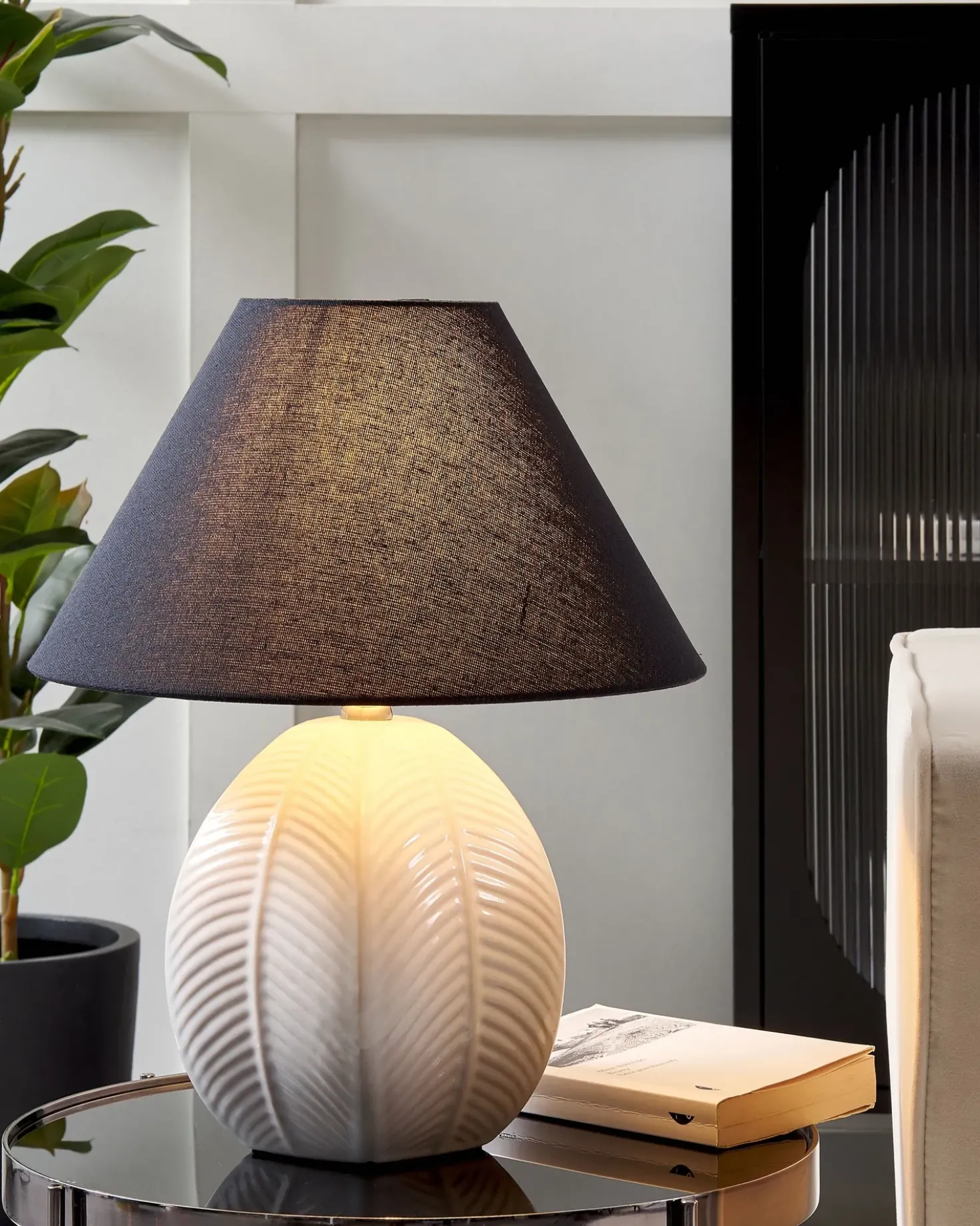Bordlampe CADENA Keramik Beige