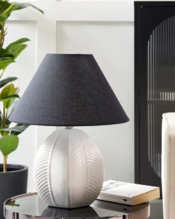 Bordlampe CADENA Keramik Beige