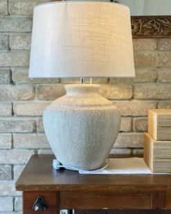 Bordlampe CAINE Keramik Lys Beige