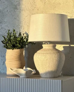 Bordlampe CAINE Keramik Lys Beige