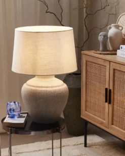 Bordlampe CAINE Keramik Lys Beige