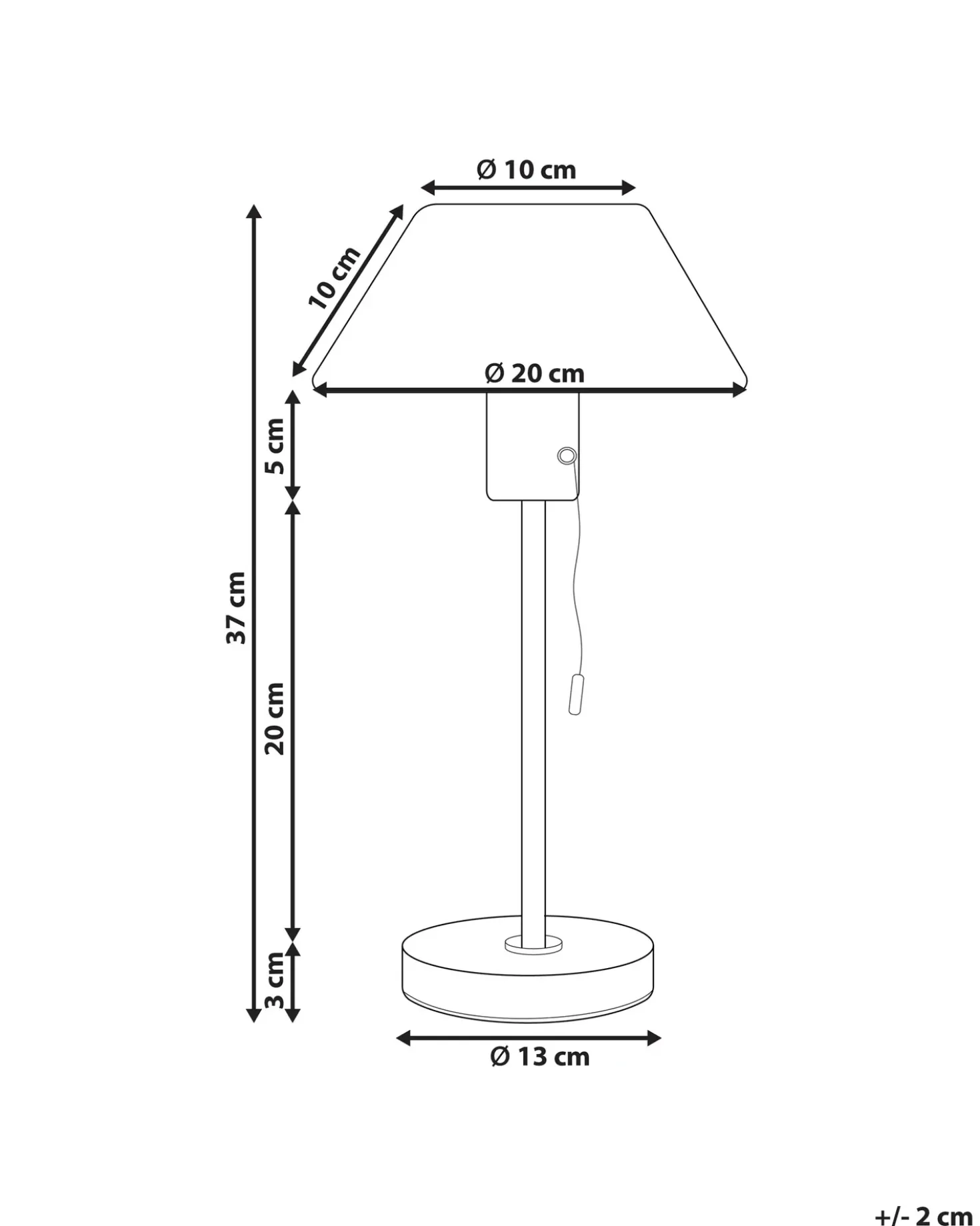 Bordlampe CAPARO Metal Sort/guld
