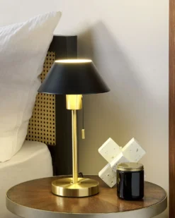 Bordlampe CAPARO Metal Sort/guld
