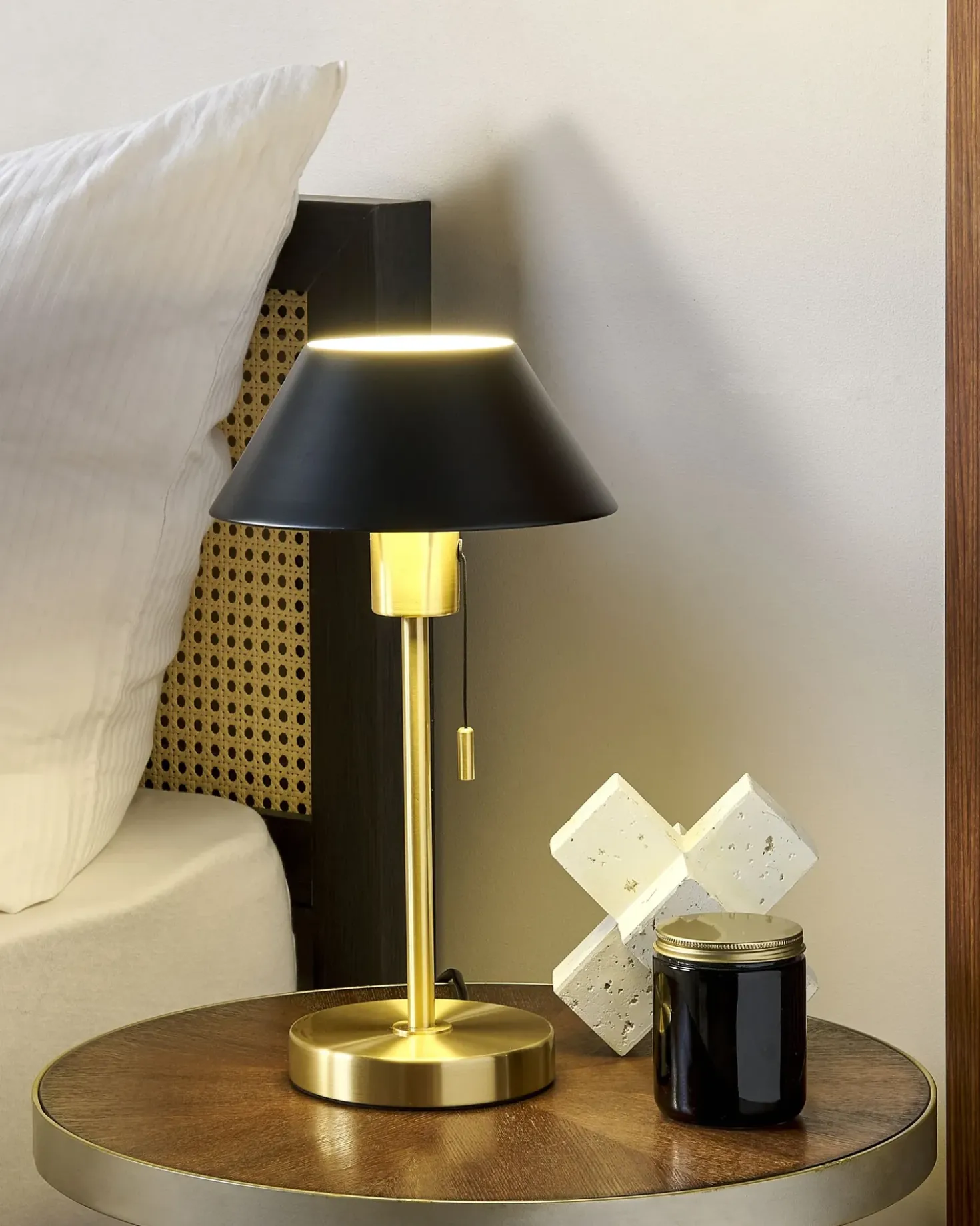 Bordlampe CAPARO Metal Sort/guld