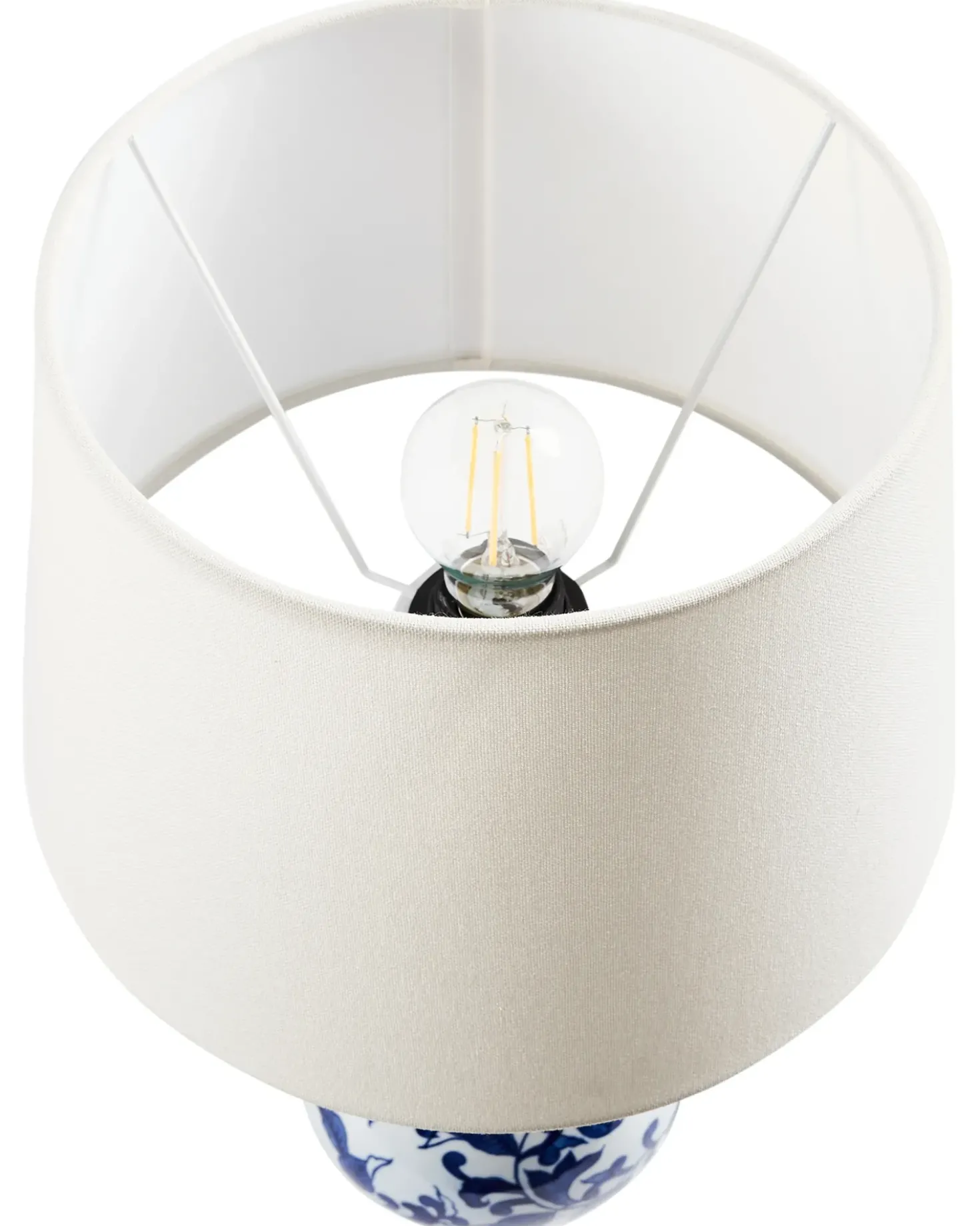 Bordlampe CARMEN Porcelæn Hvid/blå